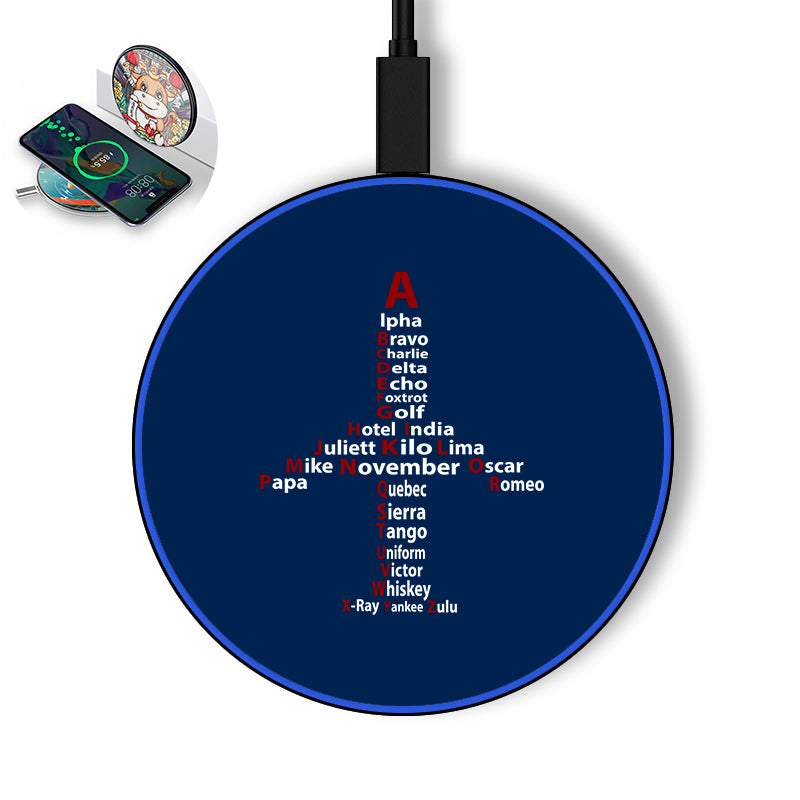 Airplane Shape Aviation Alphabet Designed Wireless Chargers