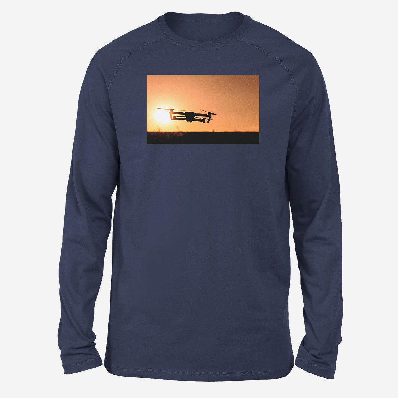 Amazing Drone in Sunset Designed Long-Sleeve T-Shirts