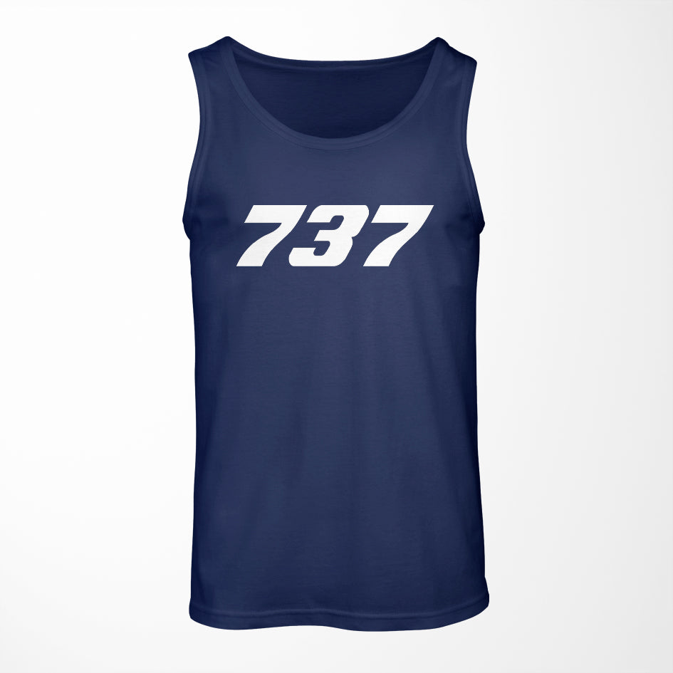 737 Flat Text Designed Tank Tops