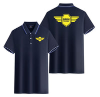 Thumbnail for Born To Fly & Badge Designed Stylish Polo T-Shirts (Double-Side)