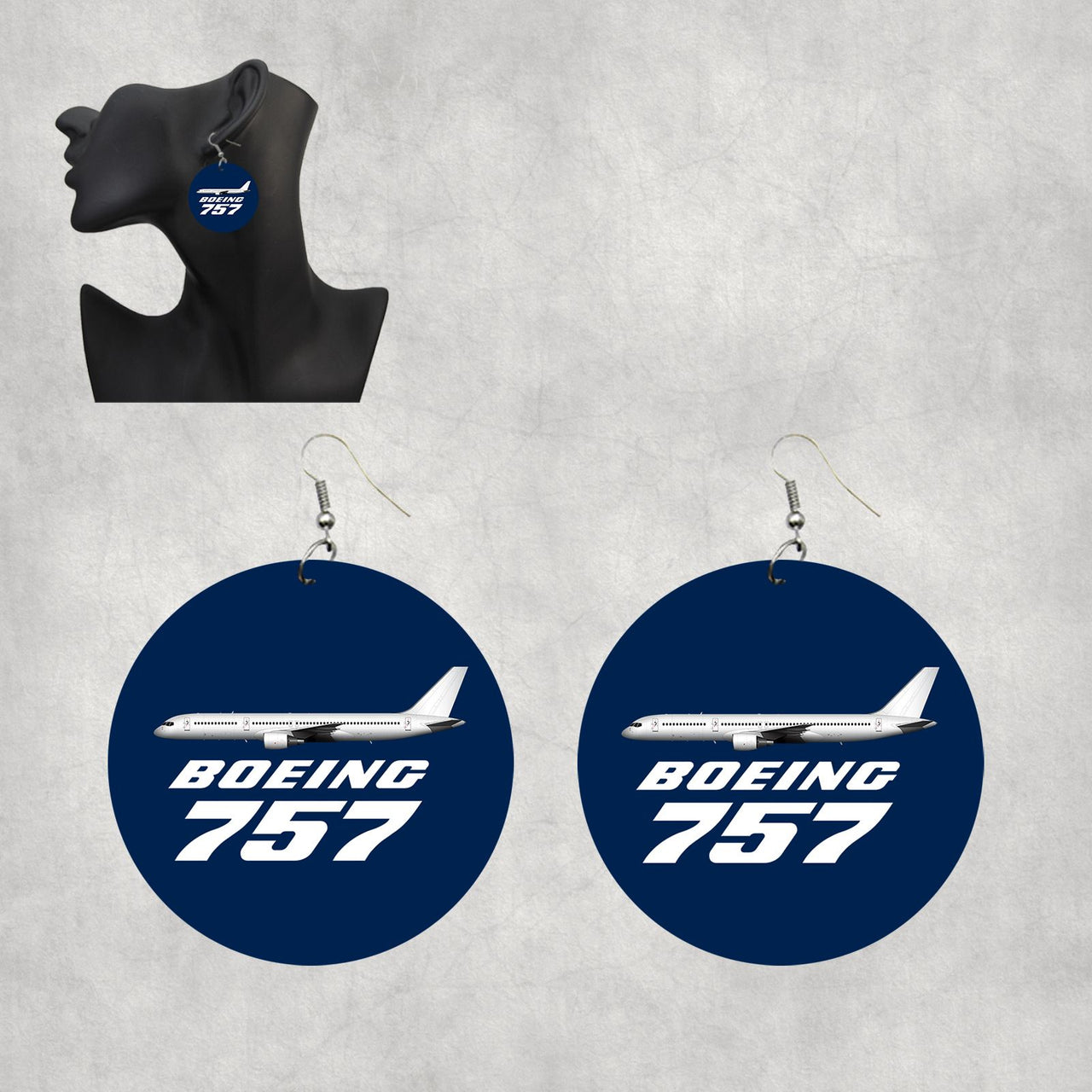 The Boeing 757 Designed Wooden Drop Earrings