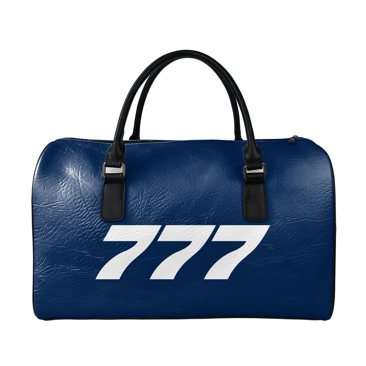 777 Flat Text Designed Leather Travel Bag