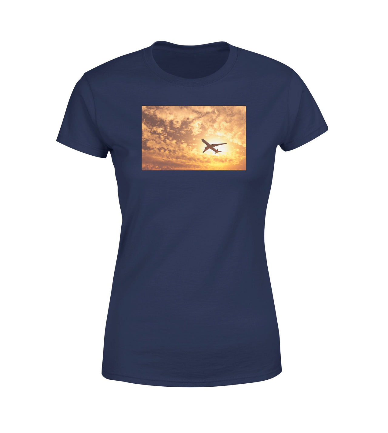 Plane Passing By Designed Women T-Shirts