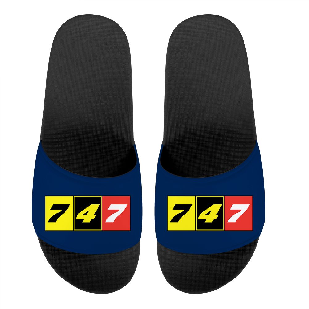 Flat Colourful 747 Designed Sport Slippers