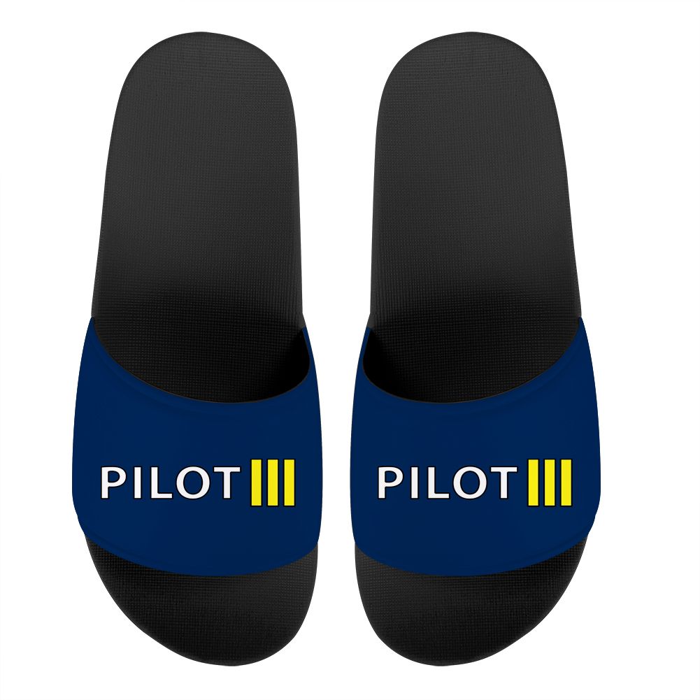 Pilot & Stripes (3 Lines) Designed Sport Slippers