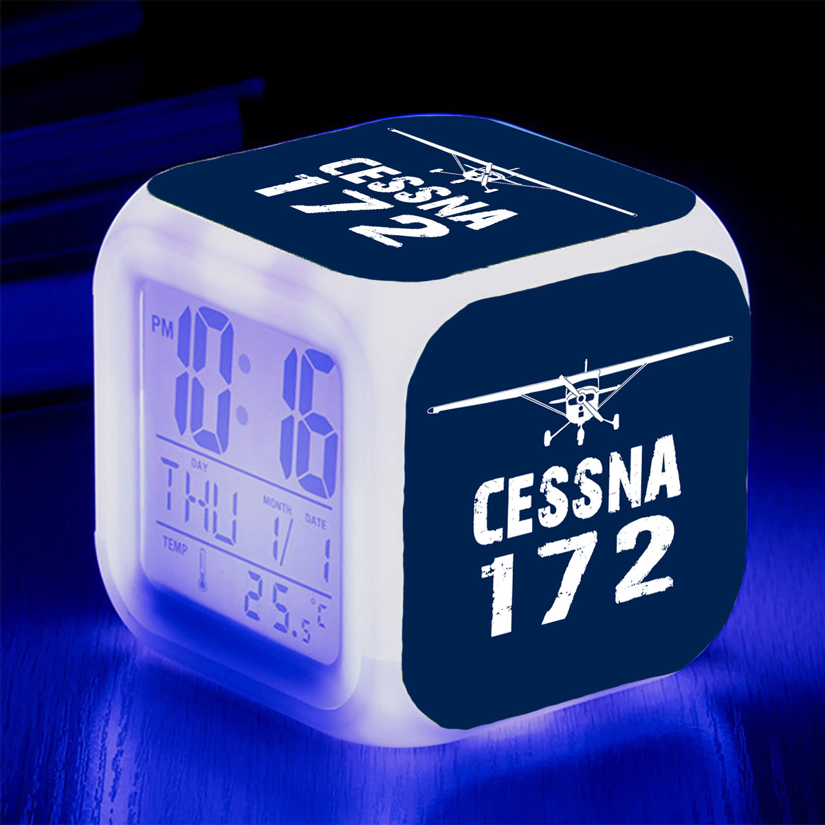 Cessna 172 & Plane Designed "7 Colour" Digital Alarm Clock
