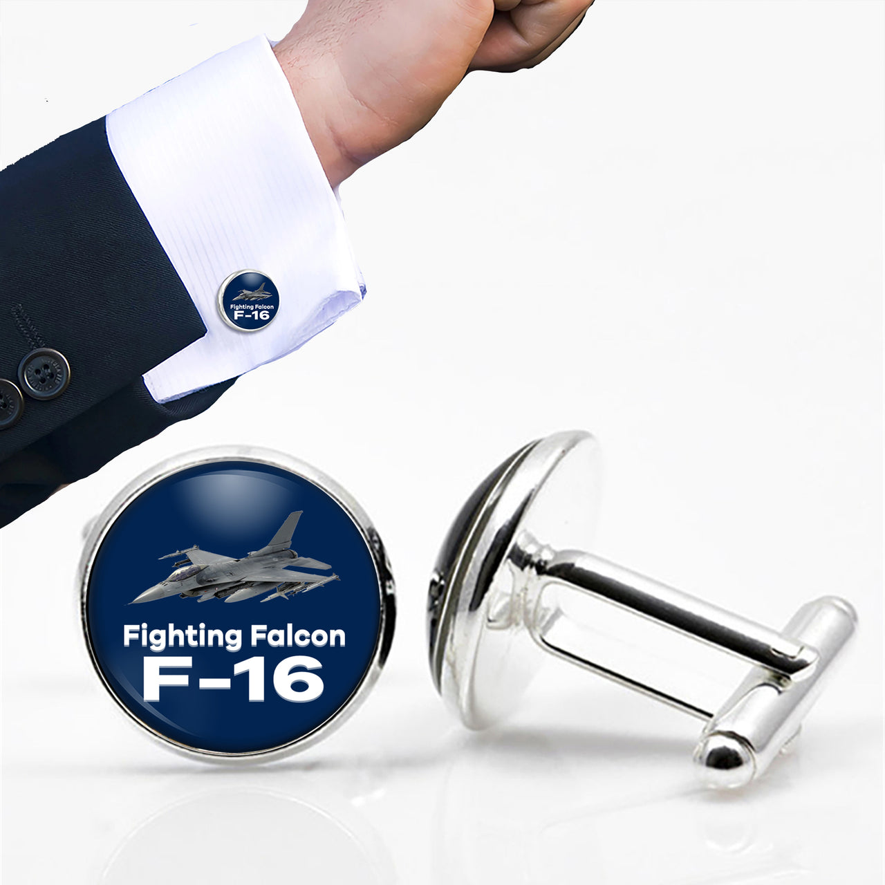 The Fighting Falcon F16 Designed Cuff Links