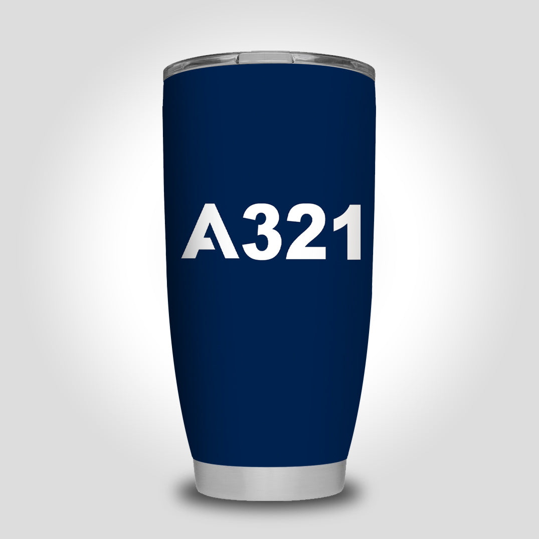 A321 Flat Text Designed Tumbler Travel Mugs