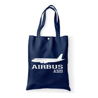 Thumbnail for Airbus A320 Printed Designed Tote Bags