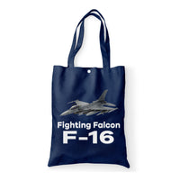 Thumbnail for The Fighting Falcon F16 Designed Tote Bags