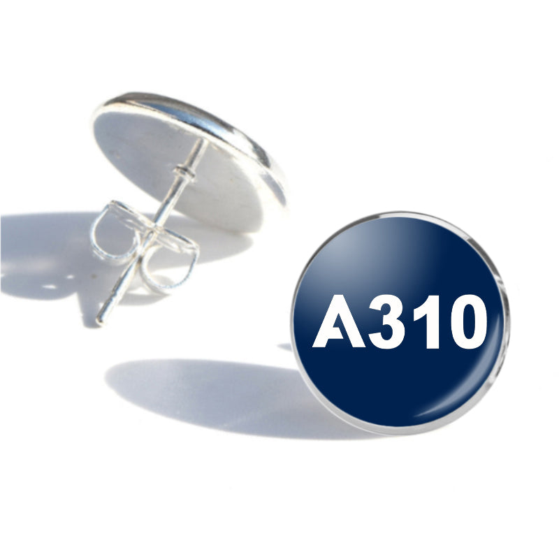 A310 Flat Text Designed Stud Earrings