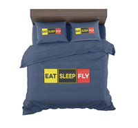 Thumbnail for Eat Sleep Fly (Colourful) Designed Bedding Sets