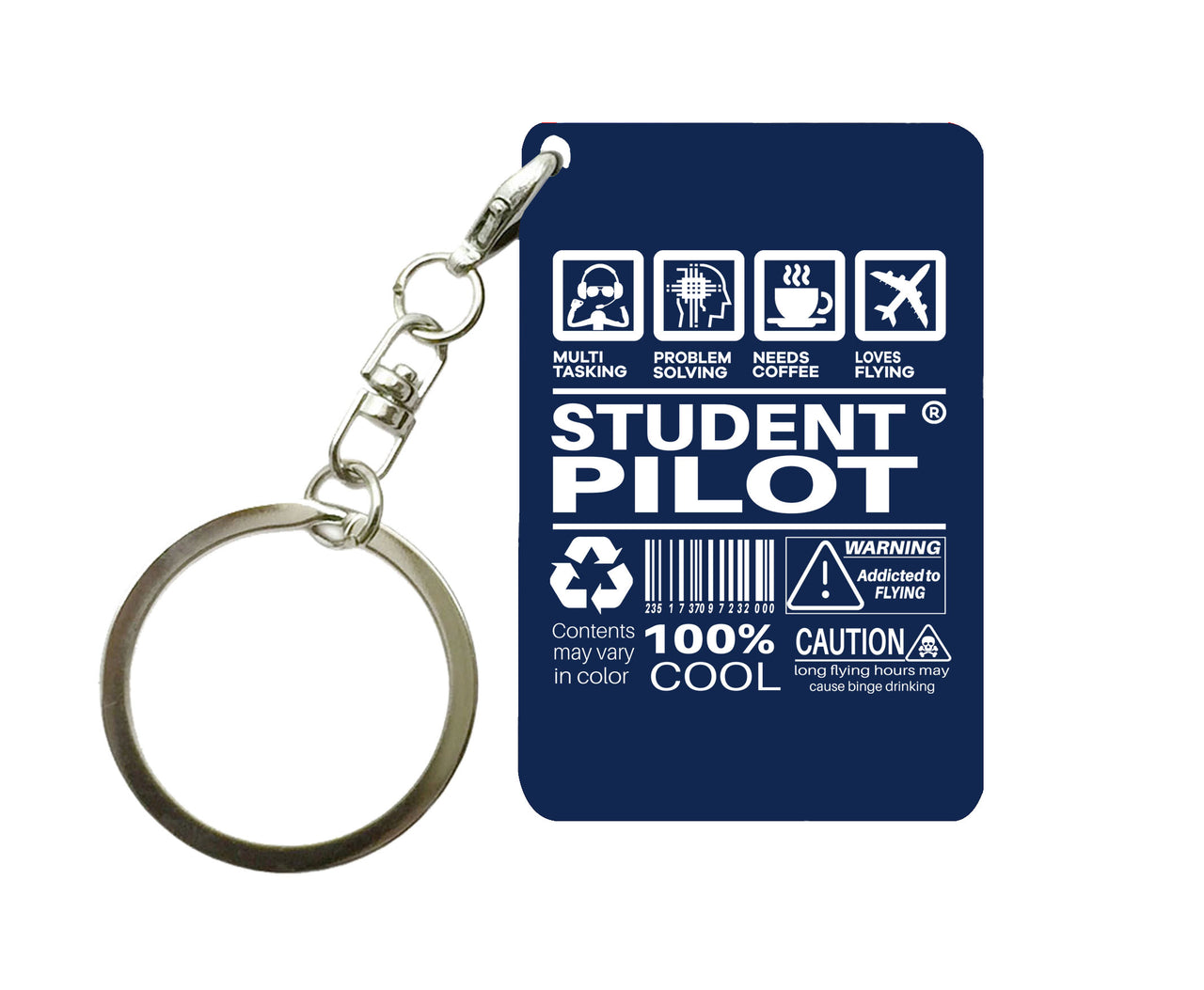 Student Pilot Label Designed Key Chains
