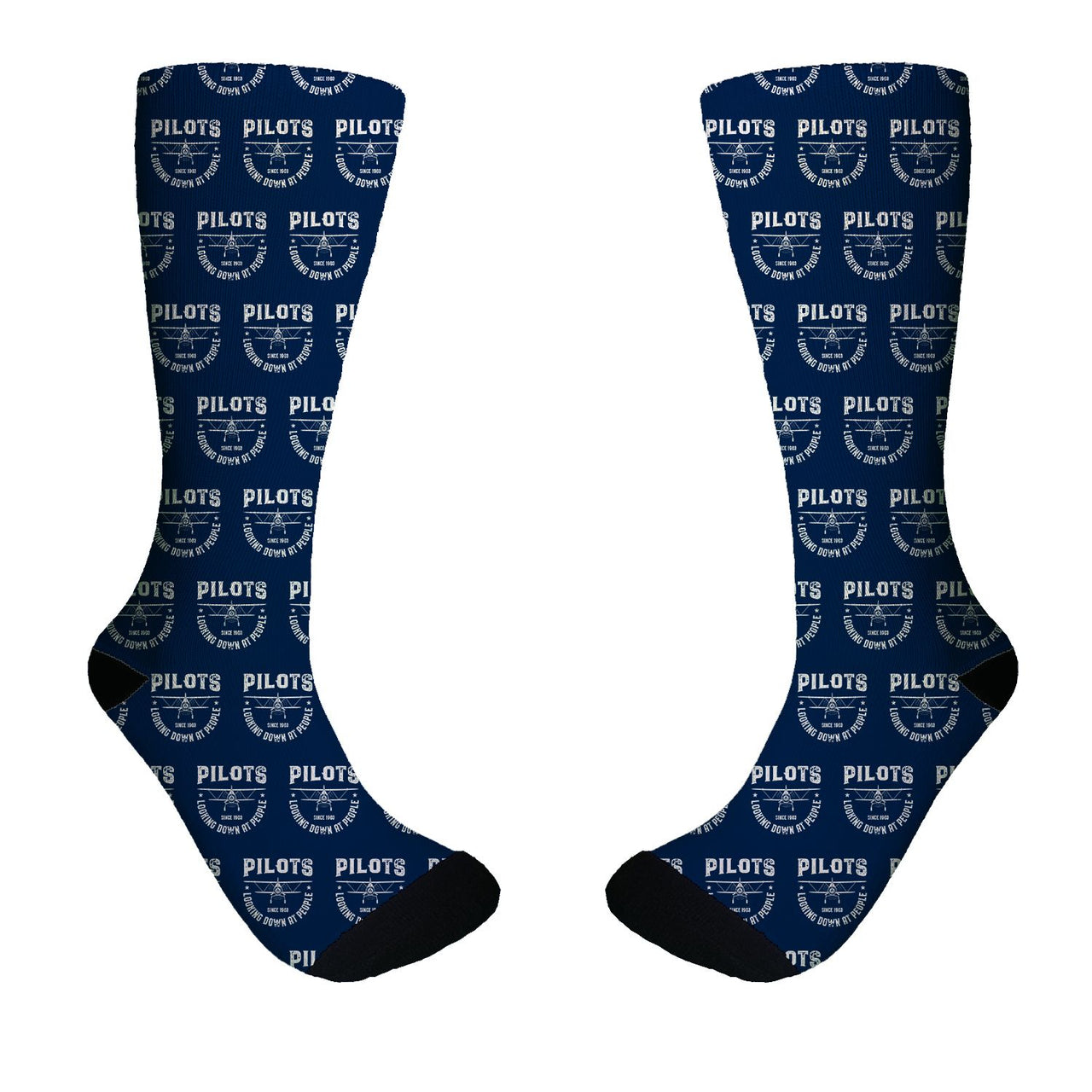 Pilots Looking Down at People Since 1903 Designed Socks