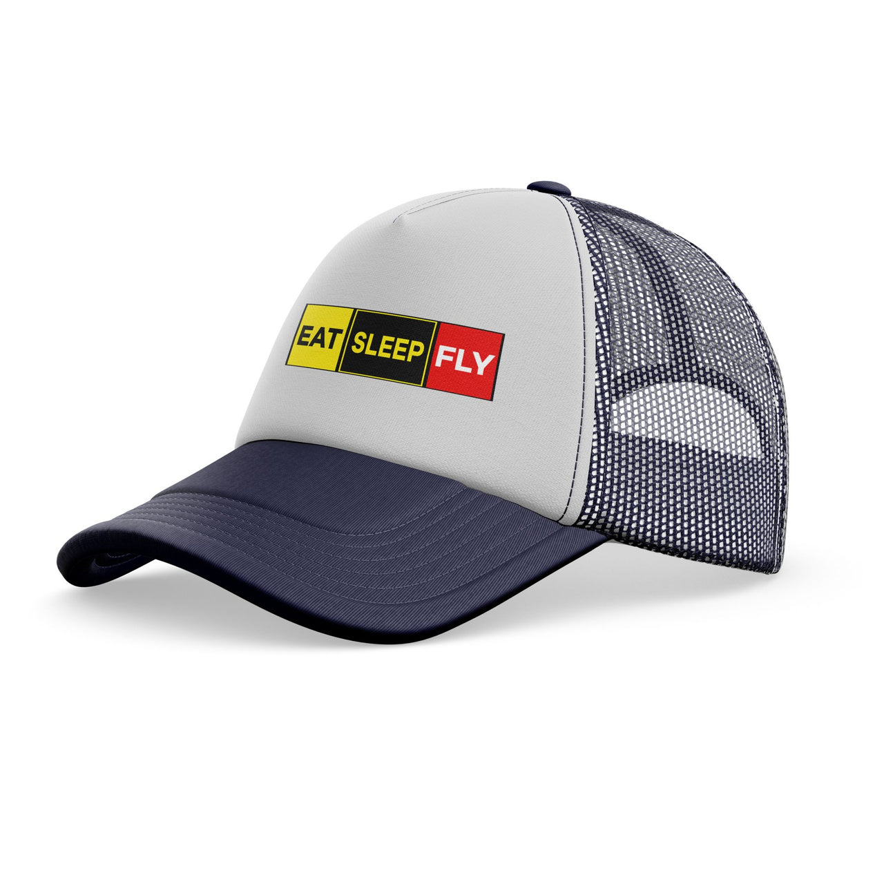 Eat Sleep Fly (Colourful) Designed Trucker Caps & Hats