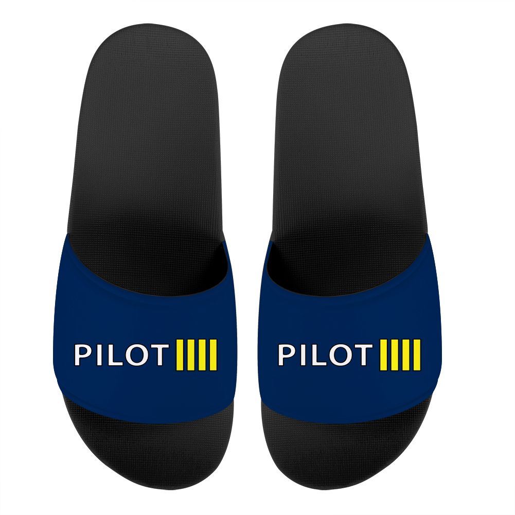 Pilot & Stripes (4 Lines) Designed Sport Slippers