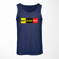Thumbnail for Eat Sleep Fly (Colourful) Designed Tank Tops