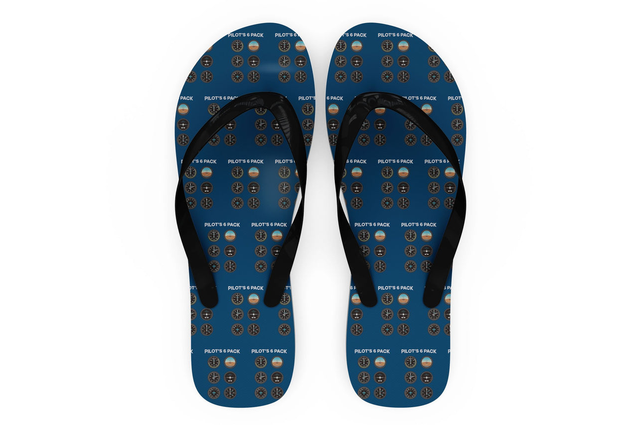 Pilot's 6 Pack Designed Slippers (Flip Flops)