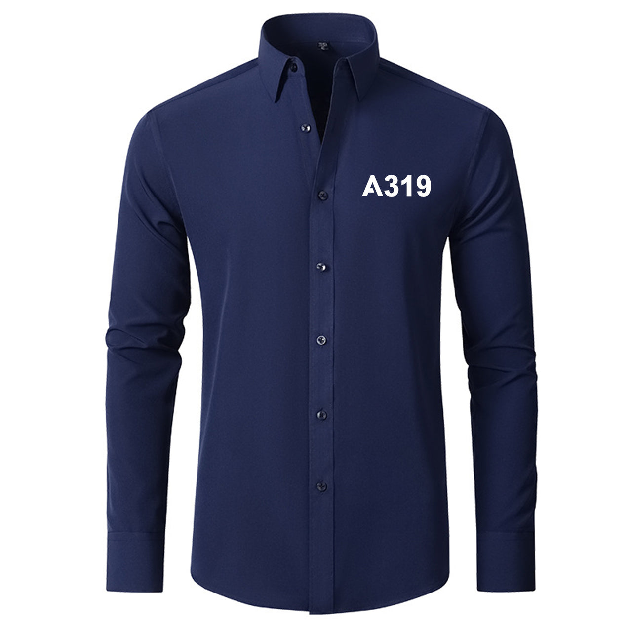 A319 Flat Text Designed Long Sleeve Shirts