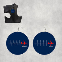 Thumbnail for Aviation Heartbeats Designed Wooden Drop Earrings