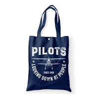 Thumbnail for Pilots Looking Down at People Since 1903 Designed Tote Bags