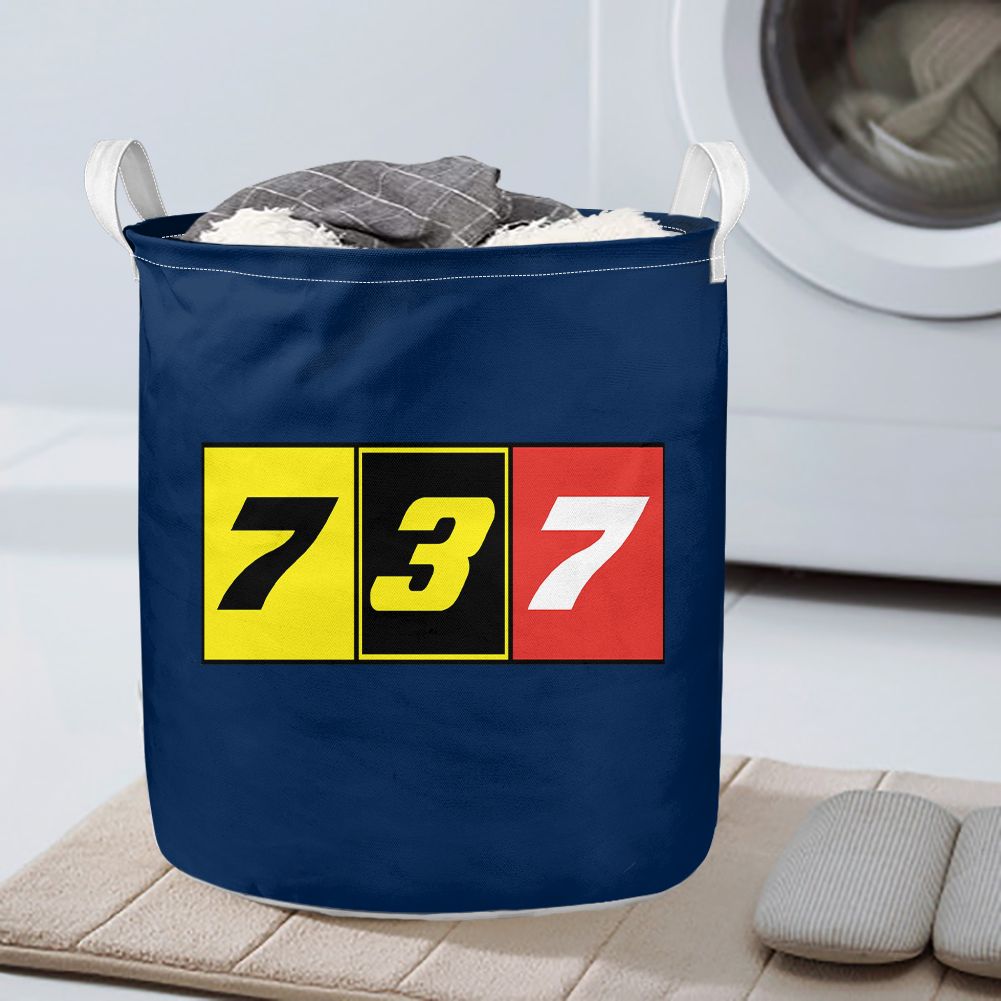 Flat Colourful 737 Designed Laundry Baskets