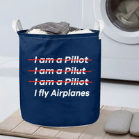 Thumbnail for I Fly Airplanes Designed Laundry Baskets