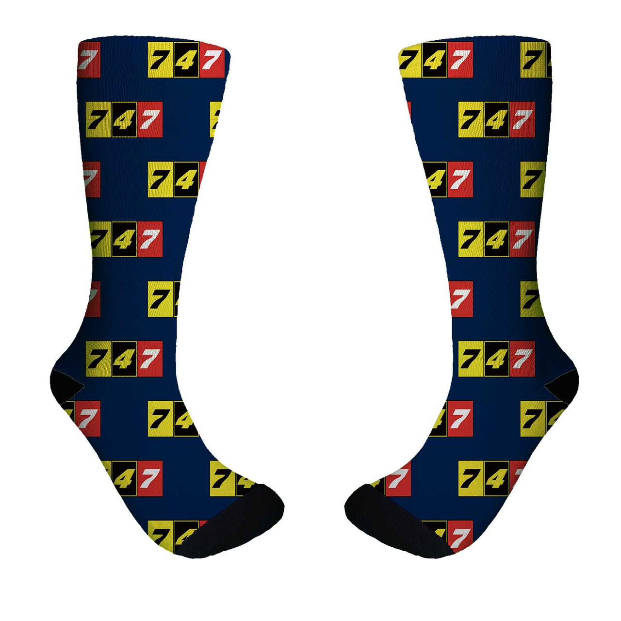 Flat Colourful 747 Designed Socks