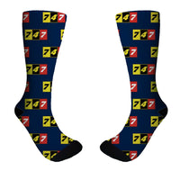 Thumbnail for Flat Colourful 747 Designed Socks