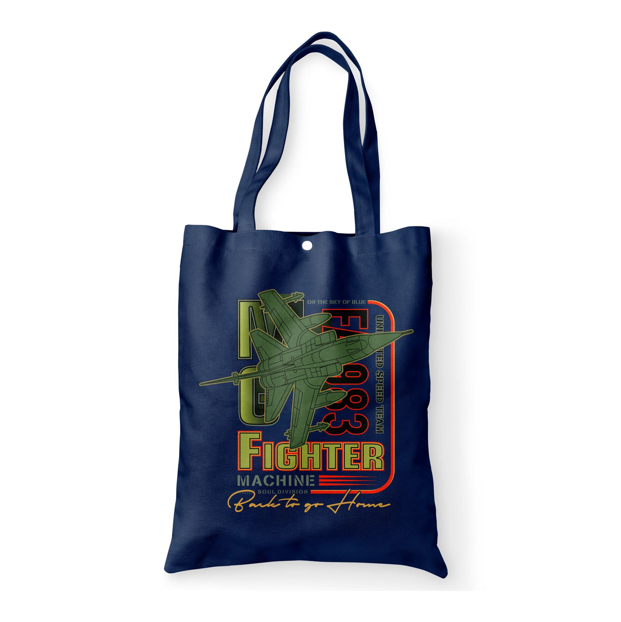 Fighter Machine Designed Tote Bags
