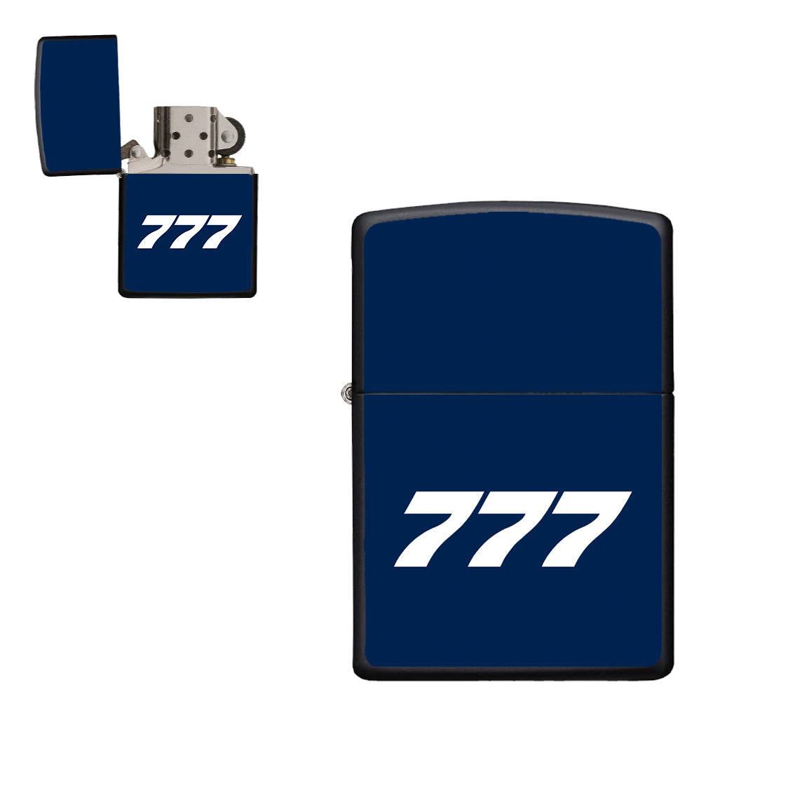 777 Flat Text Designed Metal Lighters
