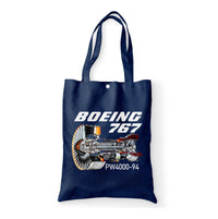Thumbnail for Boeing 767 Engine (PW4000-94) Designed Tote Bags