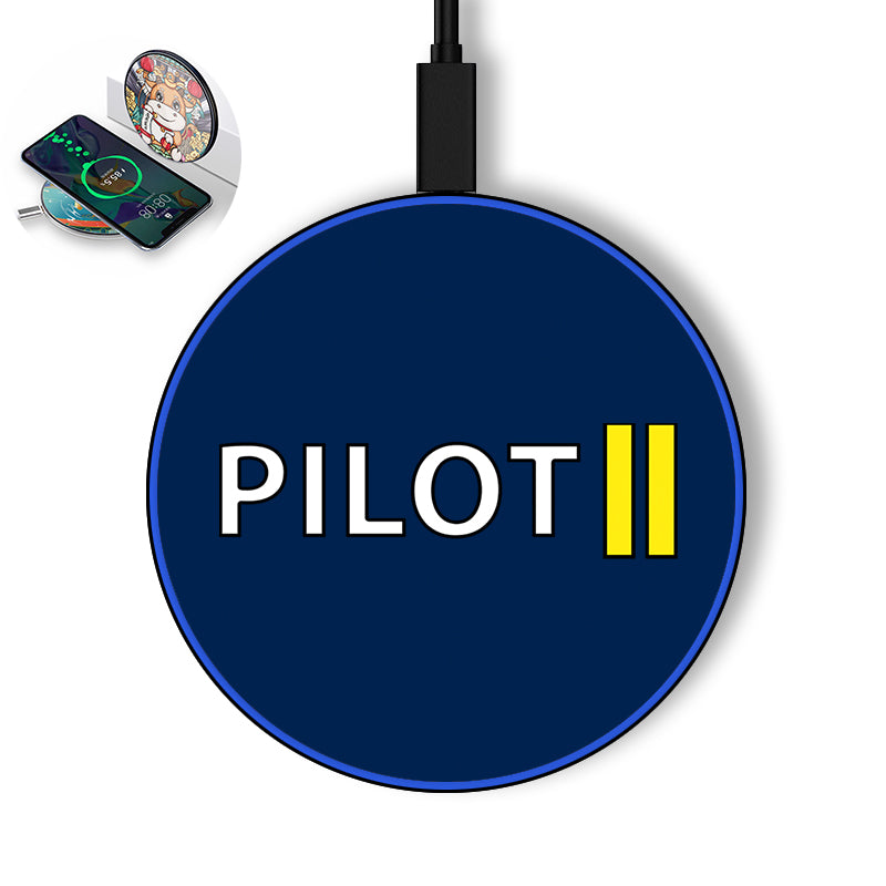 Pilot & Stripes (2 Lines) Designed Wireless Chargers