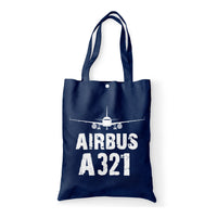Thumbnail for Airbus A321 & Plane Designed Tote Bags