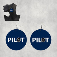 Thumbnail for Pilot & Jet Engine Designed Wooden Drop Earrings