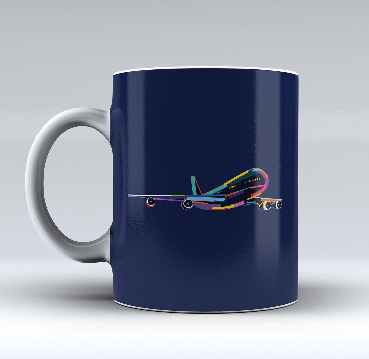 Multicolor Airplane Designed Mugs