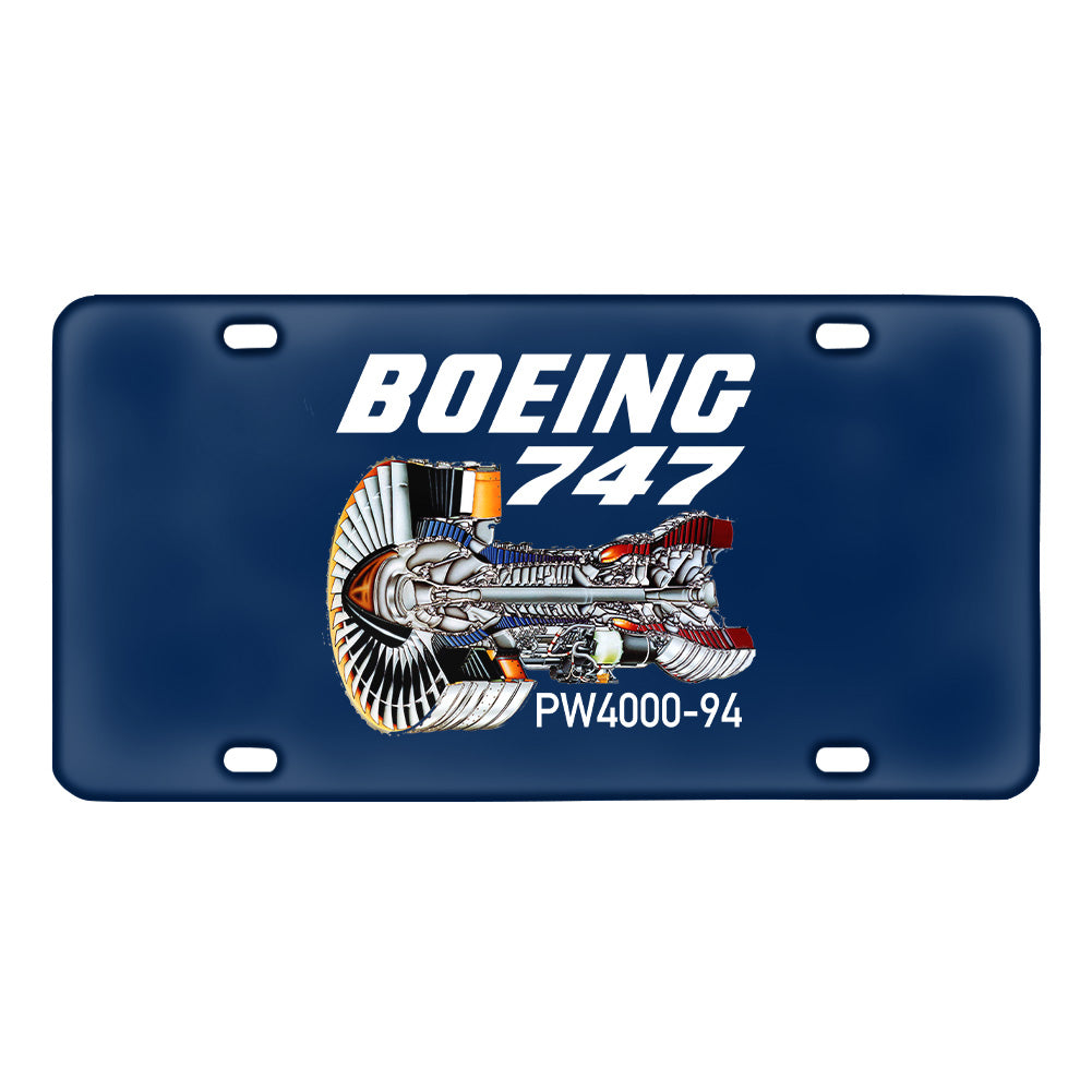 Boeing 747 & PW4000-94 Engine Designed Metal (License) Plates