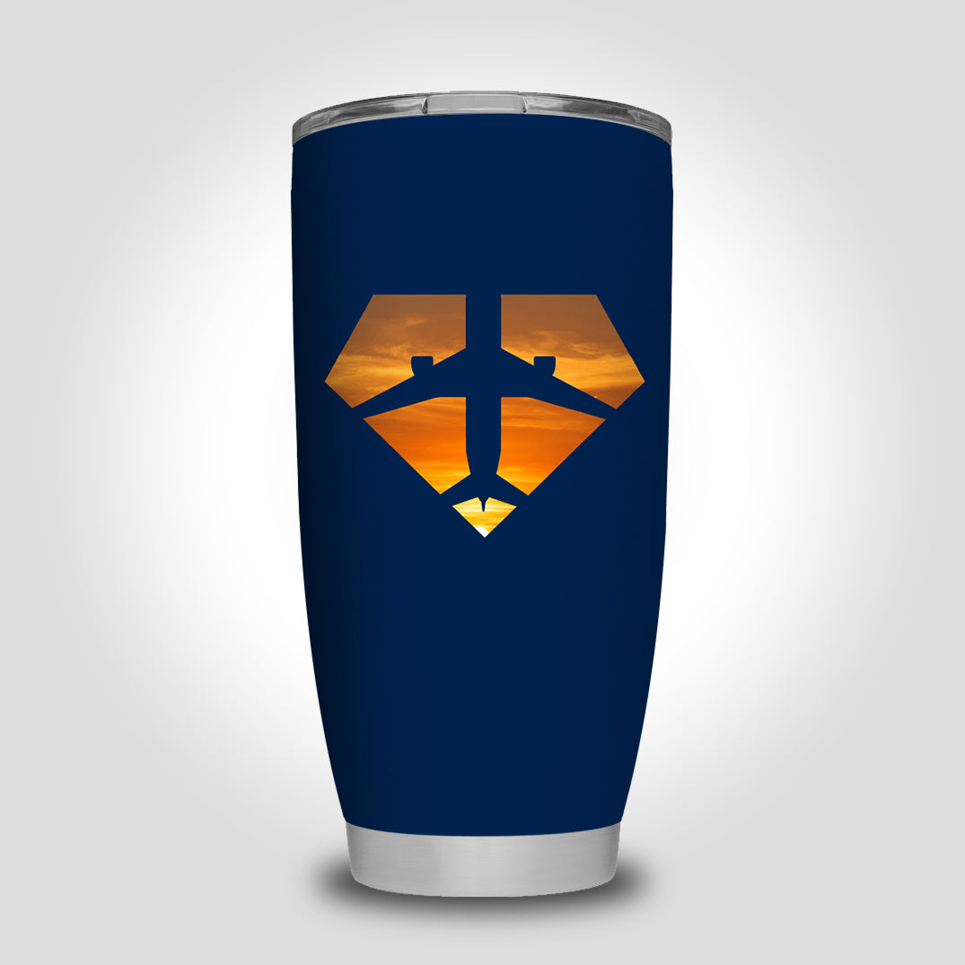 Supermen of The Skies (Sunset) Designed Tumbler Travel Mugs