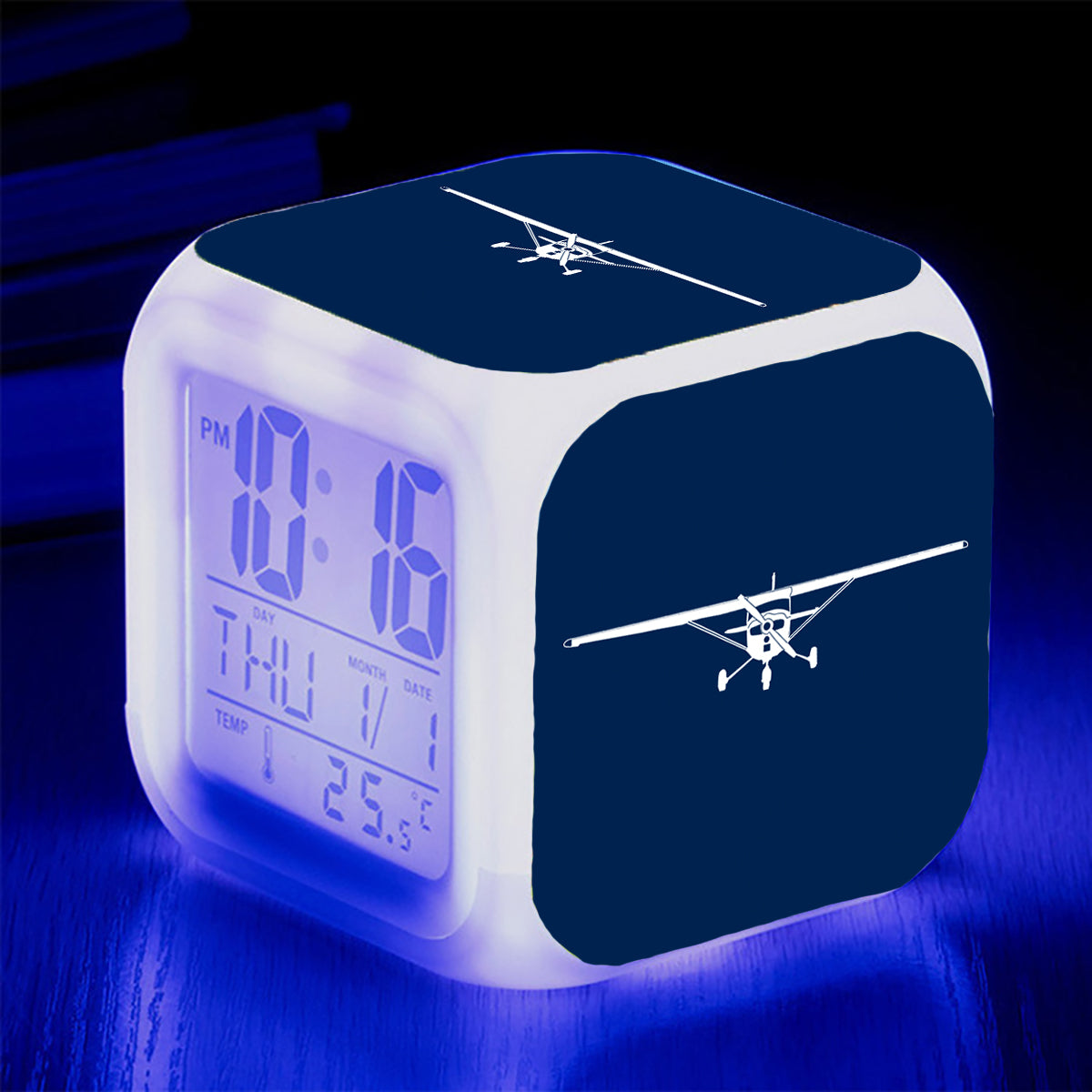 Cessna 172 Silhouette Designed "7 Colour" Digital Alarm Clock