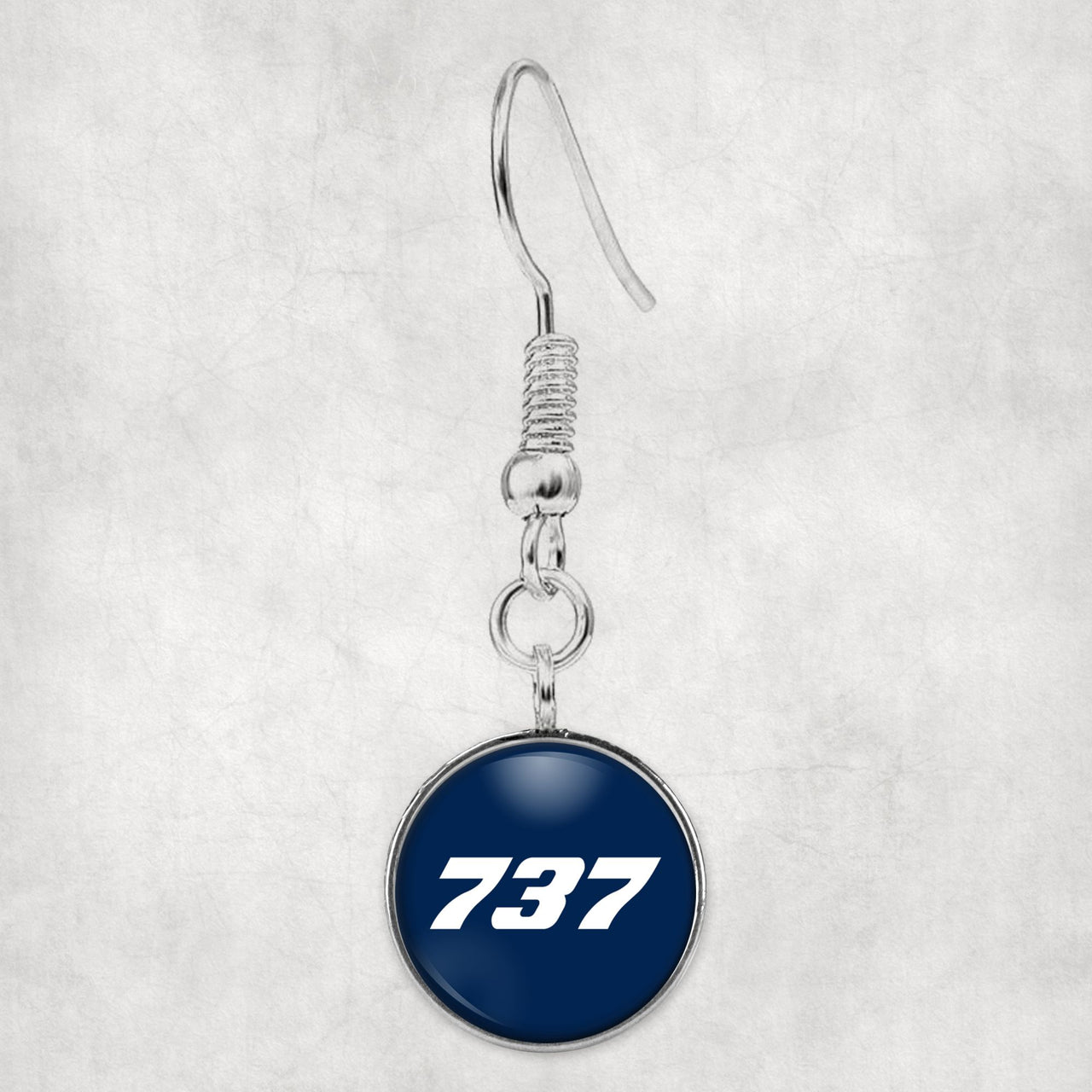 737 Flat Text Designed Earrings
