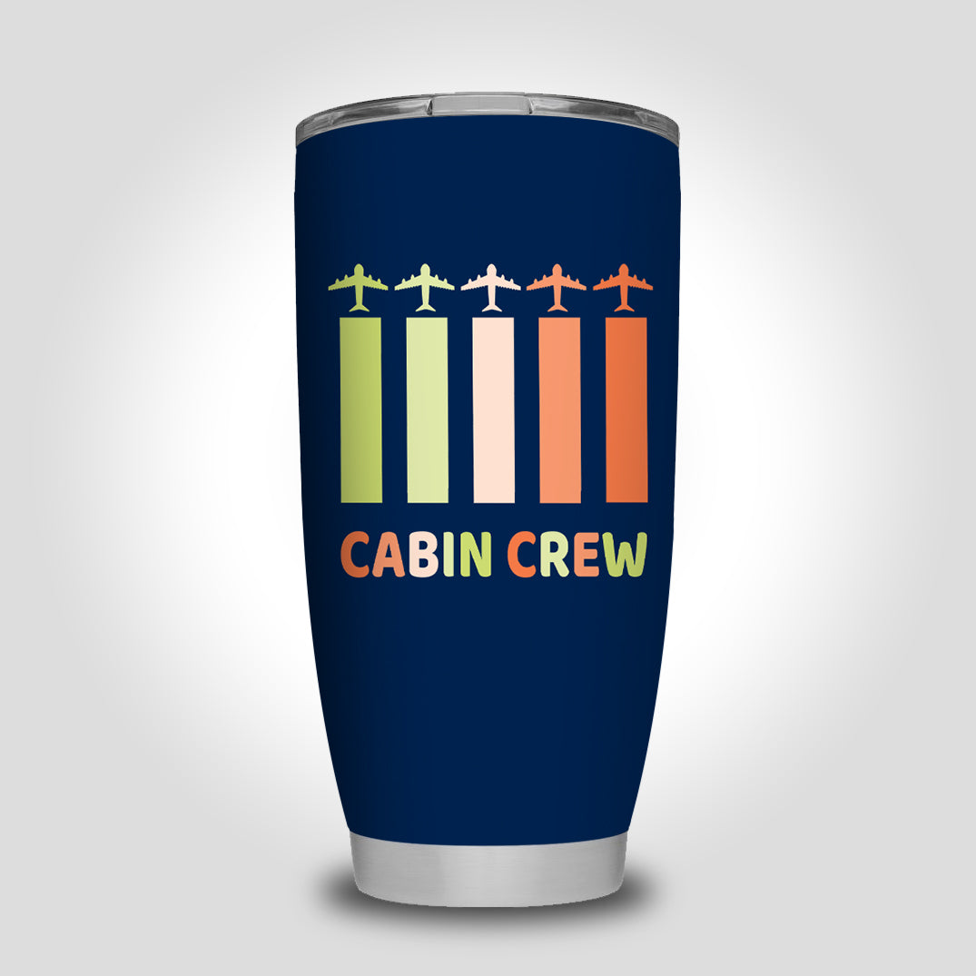 Colourful Cabin Crew Designed Tumbler Travel Mugs