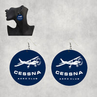 Thumbnail for Cessna Aeroclub Designed Wooden Drop Earrings
