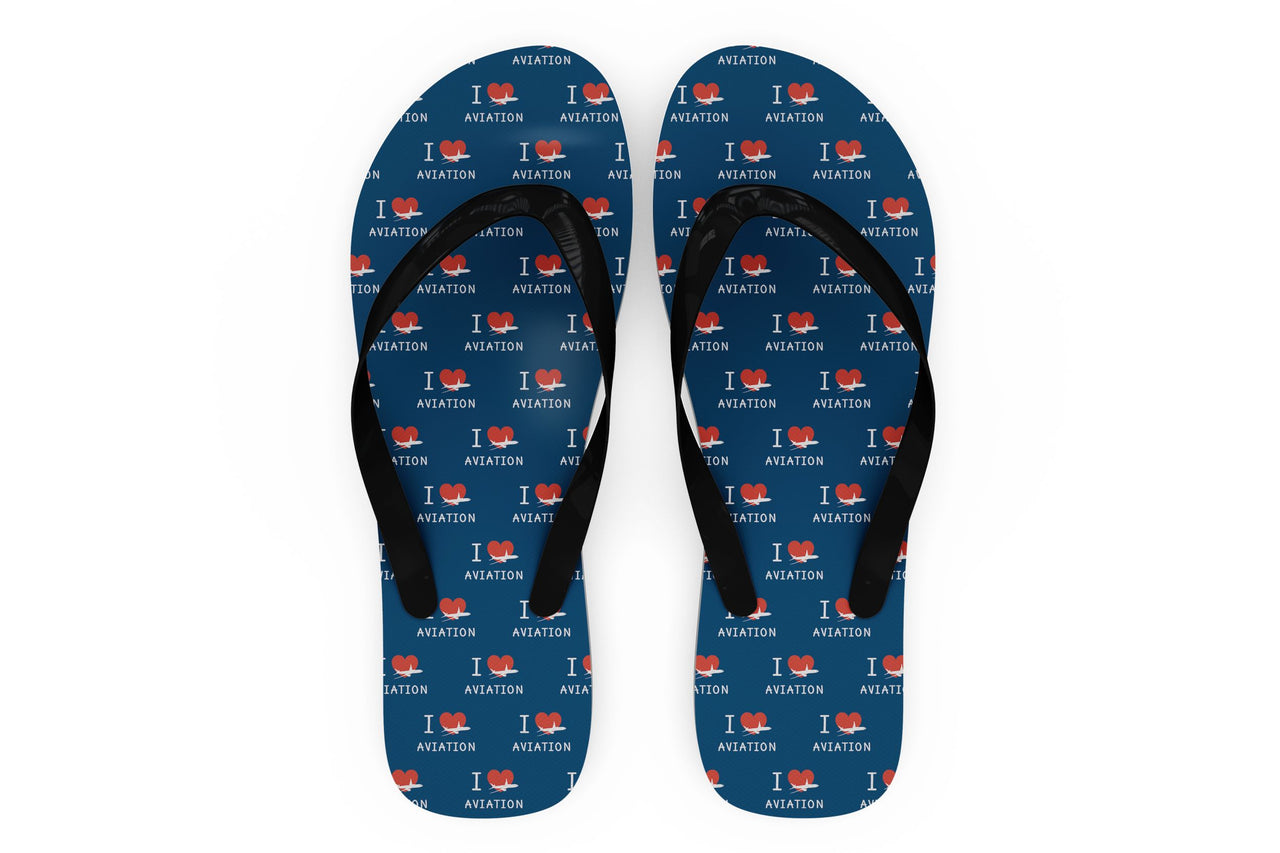 I Love Aviation Designed Slippers (Flip Flops)