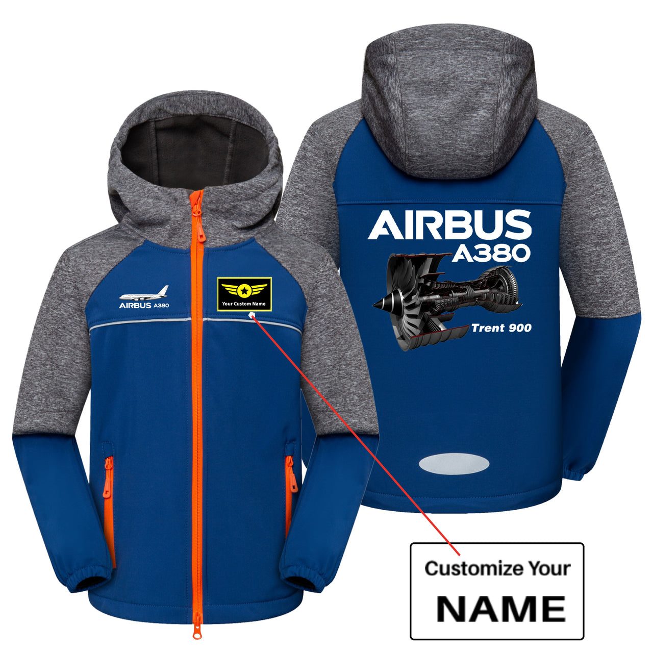 Airbus A380 & Trent 900 Engine Designed Children Polar Style Jackets