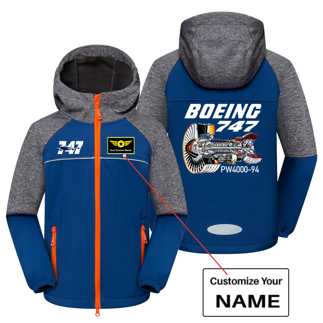 Boeing 747 & PW4000-94 Engine Designed Children Polar Style Jackets