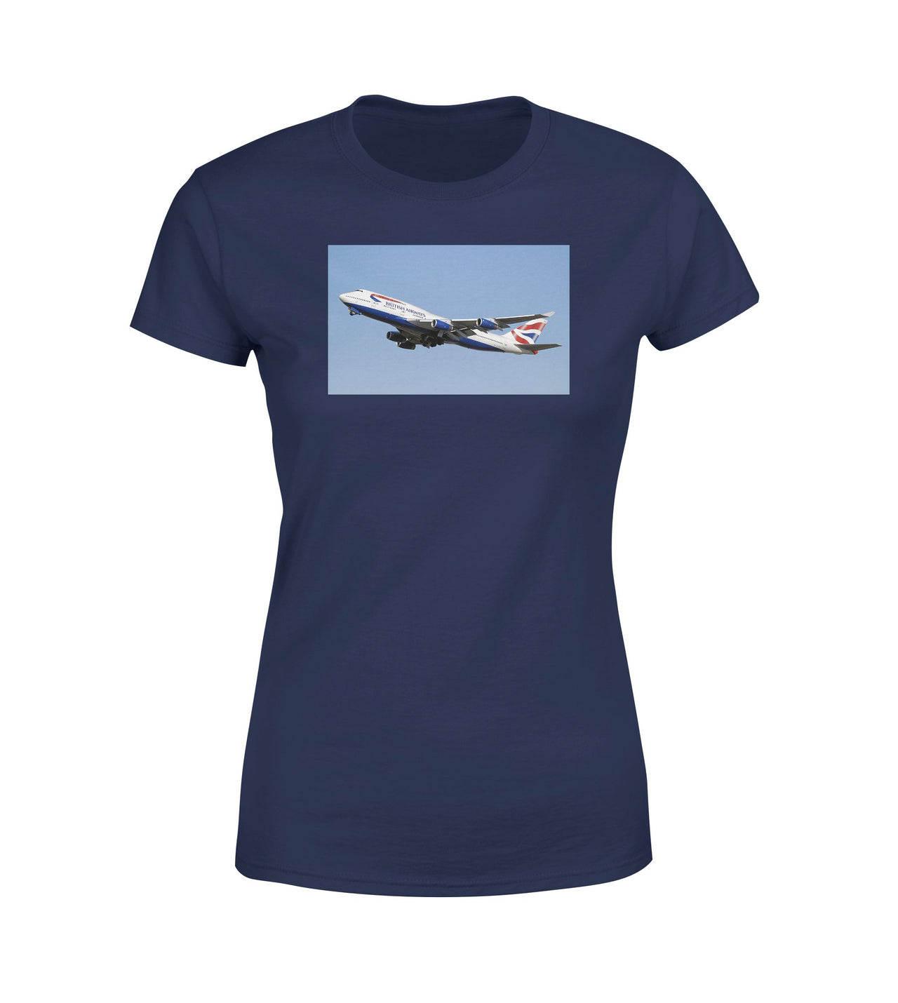 Departing British Airways Boeing 747 Designed Women T-Shirts