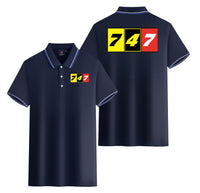 Thumbnail for Flat Colourful 747 Designed Stylish Polo T-Shirts (Double-Side)