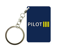 Thumbnail for Pilot & Stripes (4 Lines) Designed Key Chains