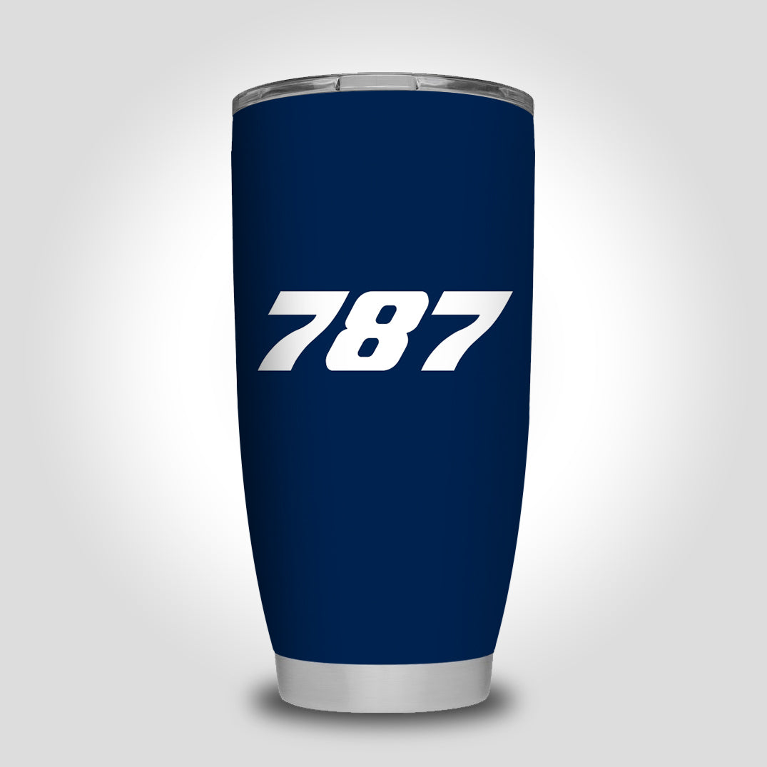 787 Flat Text Designed Tumbler Travel Mugs
