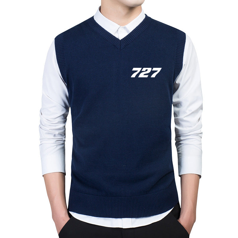 727 Flat Text Designed Sweater Vests